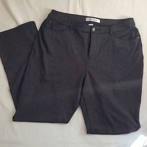 Croft & Barrow Strech Straight Leg Pants, Size 14 Average, Dark Heather Gray